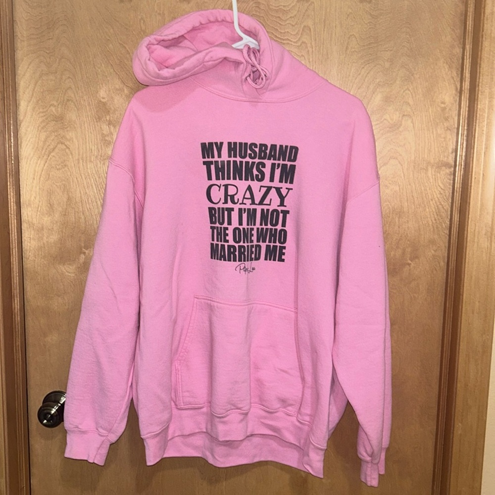 Sweatshirt. Piper Lou Pink funny hoodie.